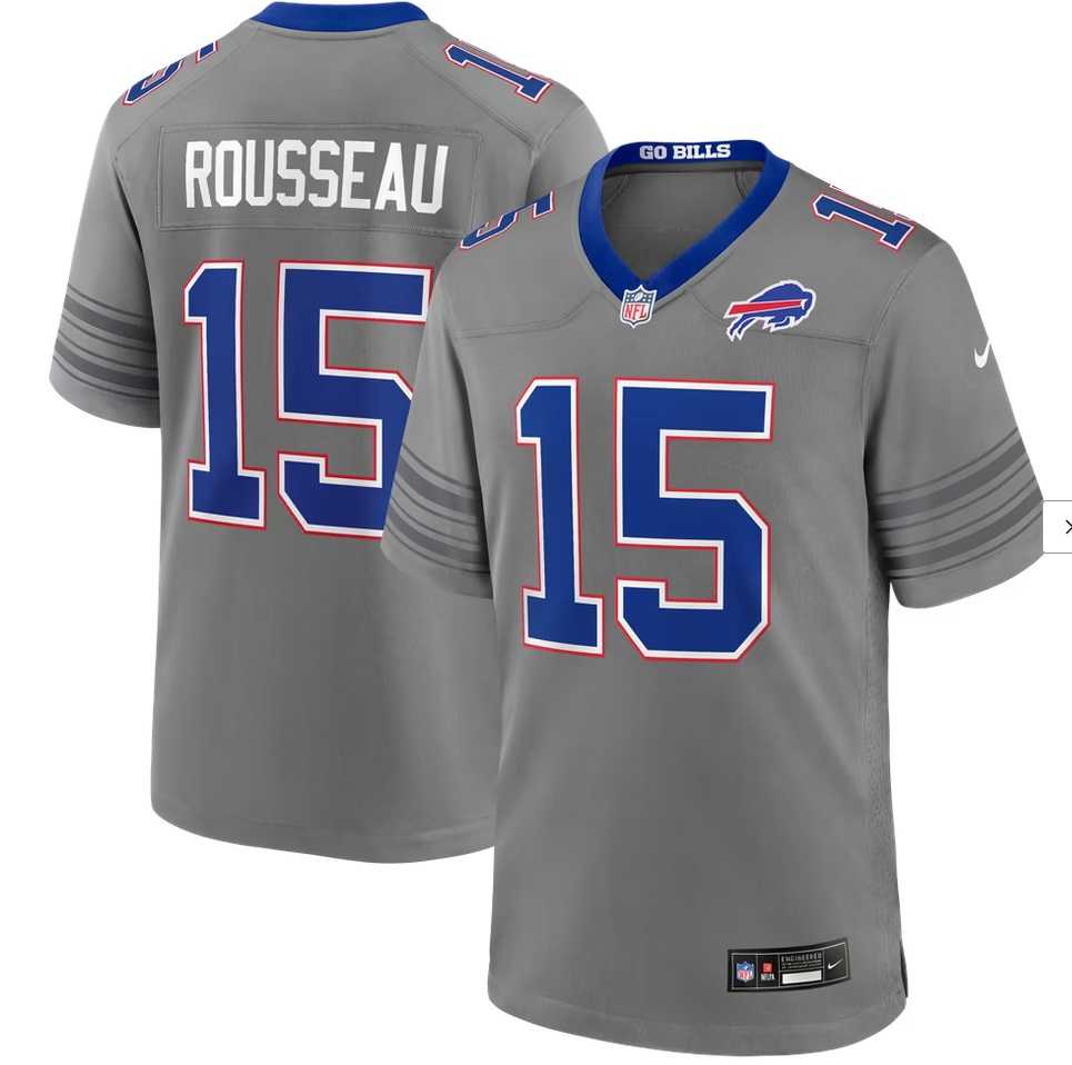 Mens Buffalo Bills #15 Gregory Rousseau Nike Gray Vapor Untouchable Limited Stitched Jersey->buffalo bills->NFL Jersey