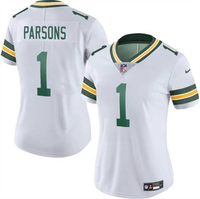 Women%27s Green Bay Packers #1 Micah Parsons White 2025 Vapor Untouchable Limited Stitched Jersey Dzhi->philadelphia eagles->NFL Jersey