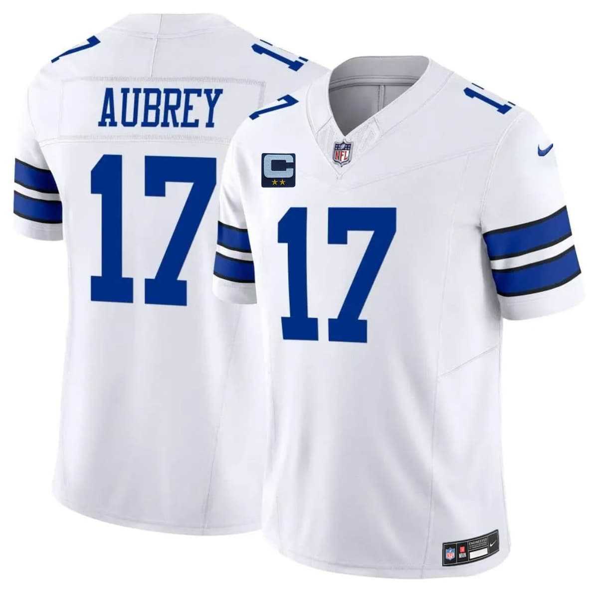 Mens Dallas Cowboys #17 Brandon Aubrey White 2026 With 2-Star C Patch F.U.S.E. Vapor Untouchable Limited Stitched Jersey->dallas cowboys->NFL Jersey