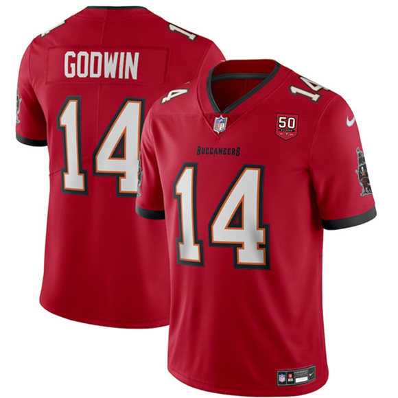 Men & Women & Youth Tampa Bay Buccaneers #14 Chris Godwin Red 2025 50th Season patch Vapor Untouchable Limited Stitched Jersey->tampa bay buccaneers->NFL Jersey