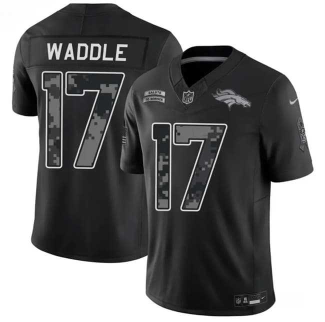Men%27s Denver Broncos #17 Jaylen Waddle Black 2026 F.U.S.E. Salute to Service Limited Stitched Stitched Jersey->denver broncos->NFL Jersey