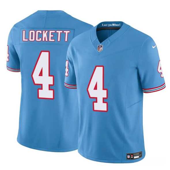 Men & Women & Youth Tennessee Titans #4 Tyler Lockett Blue 2025 F.U.S.E. Throwback Vapor Limited Stitched Jersey->tennessee titans->NFL Jersey