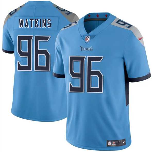 Men & Women & Youth Tennessee Titans #96 Carlos Watkins Blue 2025 F.U.S.E. Vapor Limited Stitched Jersey->washington commanders->NFL Jersey