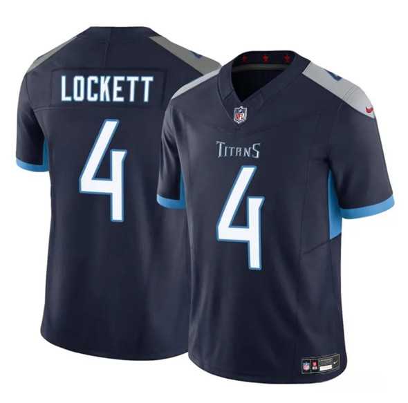 Men & Women & Youth Tennessee Titans #4 Tyler Lockett Navy 2025 F.U.S.E. Vapor Limited Stitched Jersey->tennessee titans->NFL Jersey