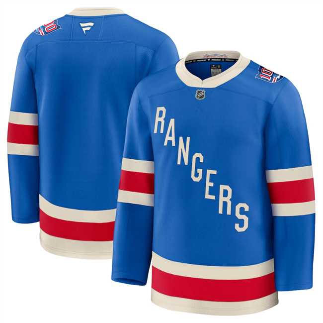 Men%27s New York Rangers Blank Blue Centennial Stitched Jersey Dzhi->new york rangers->NHL Jersey