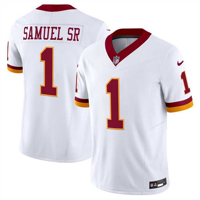 Men & Women & Youth Washington Commanders #1 Deebo Samuel Sr. White 2025 F.U.S.E. Throwback Vapor Limited Stitched Jersey->washington commanders->NFL Jersey