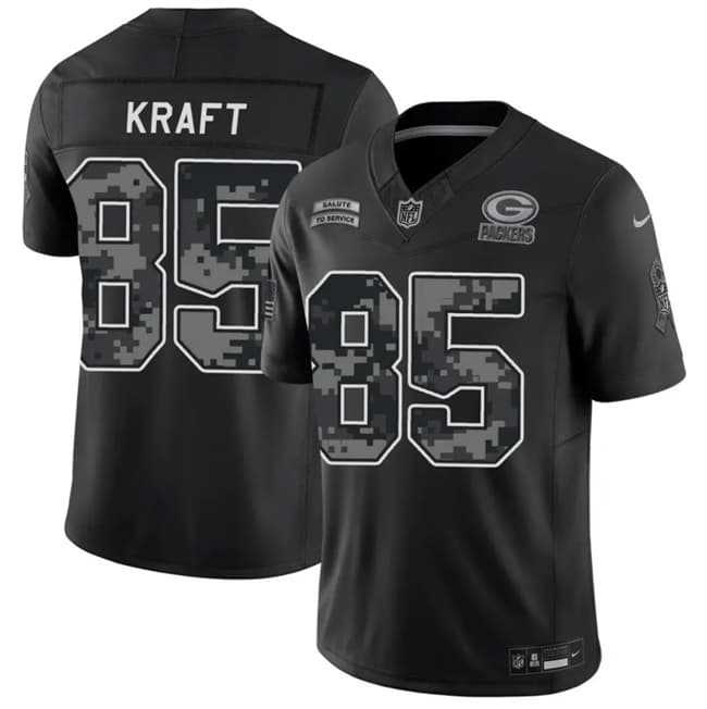 Mens Green Bay Packers #85 Tucker Kraft Black 2026 F.U.S.E. Salute to Service Limited Stitched Jersey->green bay packers->NFL Jersey
