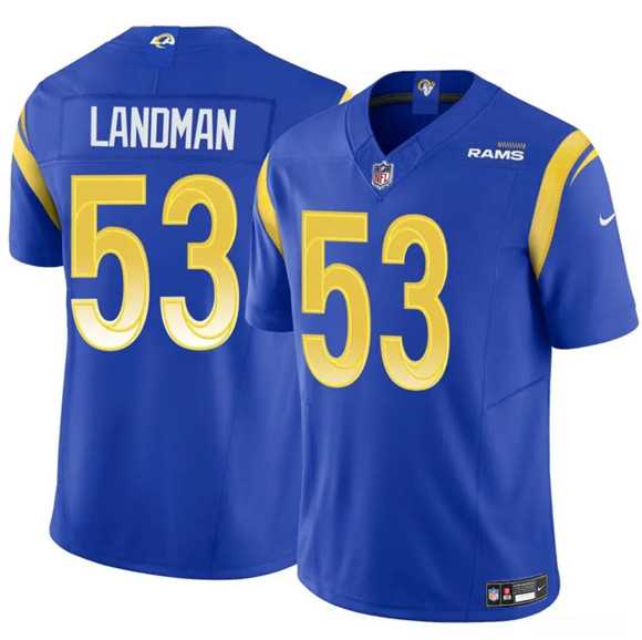 Men%27s Los Angeles Rams #53 Nate Landman Blue 2025 F.U.S.E. Vapor Untouchable Stitched Jersey Dzhi->los angeles rams->NFL Jersey