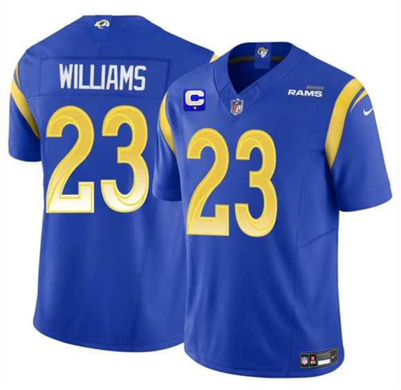 Men%27s Los Angeles Rams #23 Kyren Williams Blue 2025 F.U.S.E. With 1-Star C Patch Vapor Untouchable Stitched Jersey Dzhi->los angeles rams->NFL Jersey