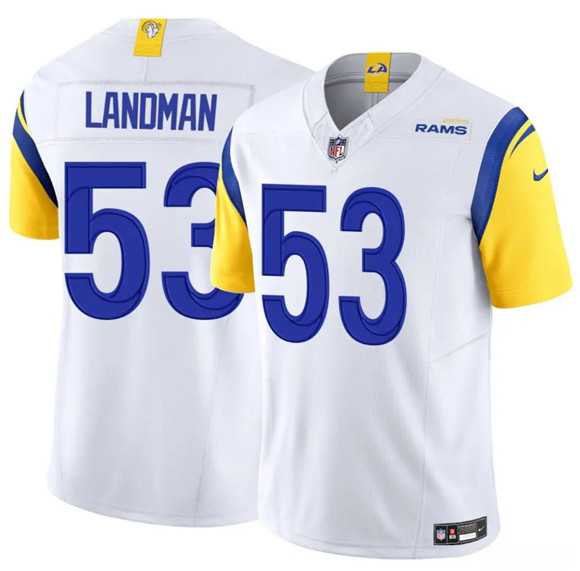 Men%27s Los Angeles Rams #53 Nate Landman White 2025 F.U.S.E. Vapor Untouchable Stitched Jersey Dzhi->los angeles rams->NFL Jersey