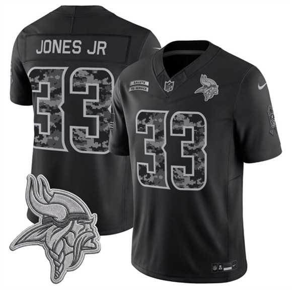 Men%27s Minnesota Vikings #33 Aaron Jones Sr. Black 2026 F.U.S.E. Salute to Service Limited Stitched Jersey->minnesota vikings->NFL Jersey