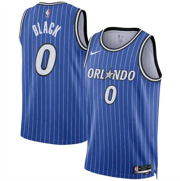Mens Orlando Magic #0 Anthony Black Blue 2025 Icon Edition Stitched Basketball Jersey Dzhi->orlando magic->NBA Jersey