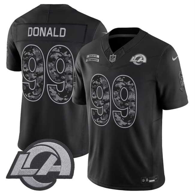 Men%27s Los Angeles Rams #99 Aaron Donald Black 2026 F.U.S.E. Salute to Service Limited Stitched Jersey->minnesota vikings->NFL Jersey