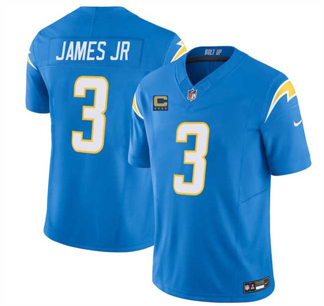 Mens Los Angeles Chargers #3 Derwin James JR Blue 2025 F.U.S.E With 4-Star C Patch Vapor Limited Stitched Jersey Dzhi->los angeles chargers->NFL Jersey