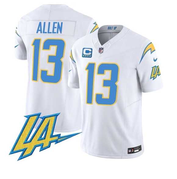 Mens Los Angeles Chargers #13 Keenan Allen White F.U.S.E With LA & 4-Star C Patch Vapor Limited Stitched Jersey Dzhi->los angeles chargers->NFL Jersey