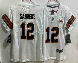 Womens Cleveland Browns #12 Shedeur Sanders Limited White Alternate Vapor Jersey->cleveland browns->NFL Jersey