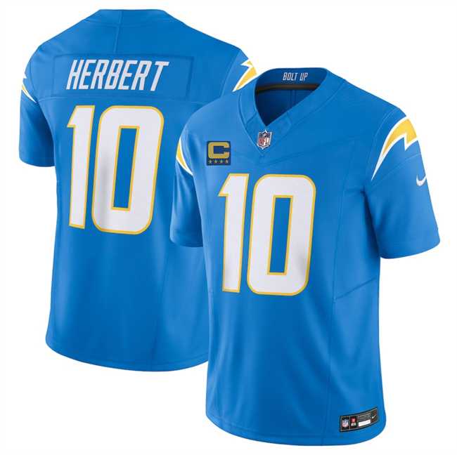 Mens Los Angeles Chargers #10 Justin Herbert Blue 2025 F.U.S.E With 4-Star C Patch Vapor Limited Stitched Jersey Dzhi->los angeles chargers->NFL Jersey
