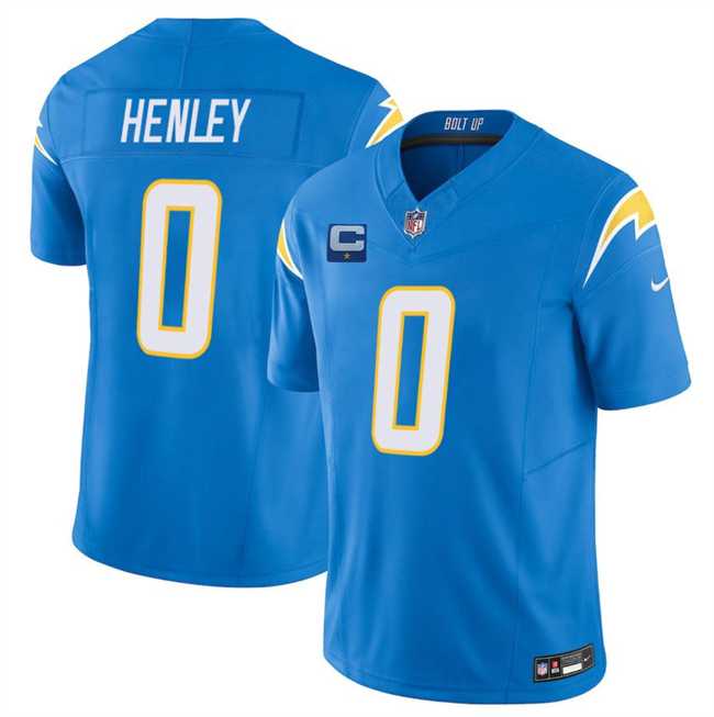 Mens Los Angeles Chargers #0 Daiyan Henley Blue 2025 F.U.S.E With 1-Star C Patch Vapor Limited Stitched Jersey Dzhi->los angeles chargers->NFL Jersey