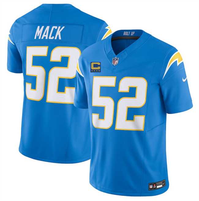 Mens Los Angeles Chargers #52 Khalil Mack Blue 2025 F.U.S.E With 4-Star C Patch Vapor Limited Stitched Jersey Dzhi->los angeles chargers->NFL Jersey