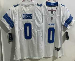Women%27s Detroit Lions #0 Jahmyr Gibbs Limited White Vapor Jersey->las vegas raiders->NFL Jersey