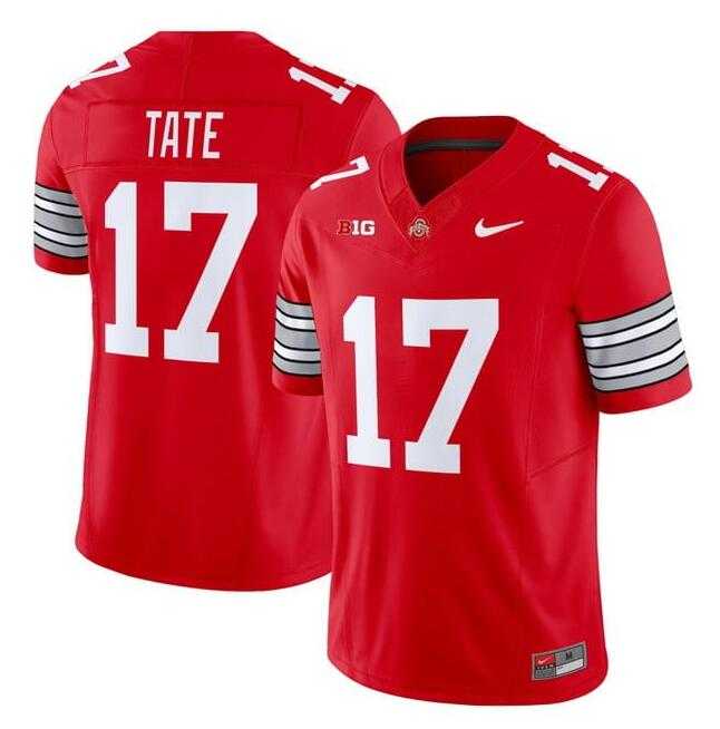 Mens Ohio State Buckeyes #17 Carnell Tate Red F.U.S.E. 2025-2026 Stitched Jersey Dzhi->ohio state buckeyes->NCAA Jersey