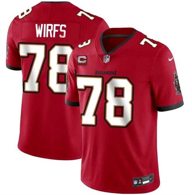 Men%27s Tampa Bay Buccaneers #78 Tristan Wirfs Red 2026 With 4-Star C Patch Vapor Limited Stitched Jersey->tampa bay buccaneers->NFL Jersey