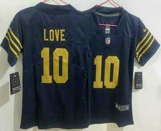 Women%27s Green Bay Packers #10 Jordan Love Limited Navy Vapor Jersey->las vegas raiders->NFL Jersey