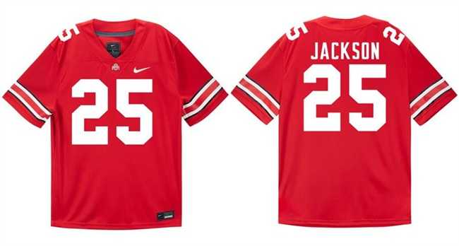 Mens Ohio State Buckeyes #25 Bo Jackson Red Stitched Football Jersey->ohio state buckeyes->NCAA Jersey