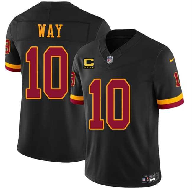 Mens Washington Commanders #10 Tress Way Black 2026 F.U.S.E. With 4-Star C Patch Vapor Limited Stitched Jersey->washington commanders->NFL Jersey