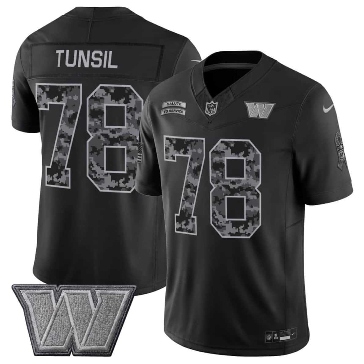 Mens Washington Commanders #78 Laremy Tunsil Black F.U.S.E. 2026 Salute to Service Limited Stitched Jersey->washington commanders->NFL Jersey