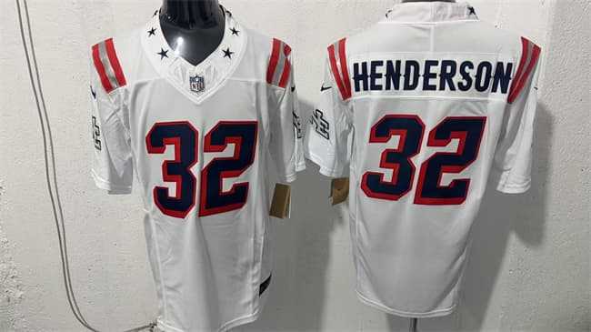 Men%27s New England Patriots #32 TreVeyon Henderson White F.U.S.E. Vapor Limited Football Stitched Jersey->dallas cowboys->NFL Jersey