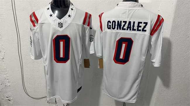 Men%27s New England Patriots #0 Christian Gonzalez White F.U.S.E. Vapor Limited Football Stitched Jersey->new england patriots->NFL Jersey
