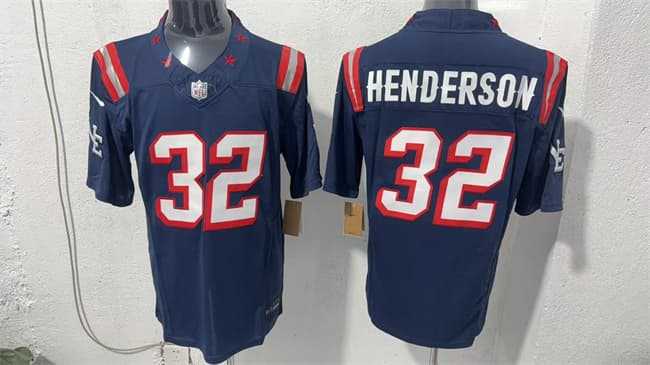 Men%27s New England Patriots #32 TreVeyon Henderson Navy F.U.S.E. Vapor Limited Football Stitched Jersey->new england patriots->NFL Jersey