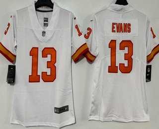 Womens Tampa Bay Buccaneers #13 Mike Evans Limited White Throwback Vapor Jersey->tampa bay buccaneers->NFL Jersey