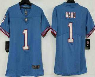 Women%27s Tennessee Titans #1 Cameron Ward Limited Blue Throwback Vapor Jersey->tampa bay buccaneers->NFL Jersey