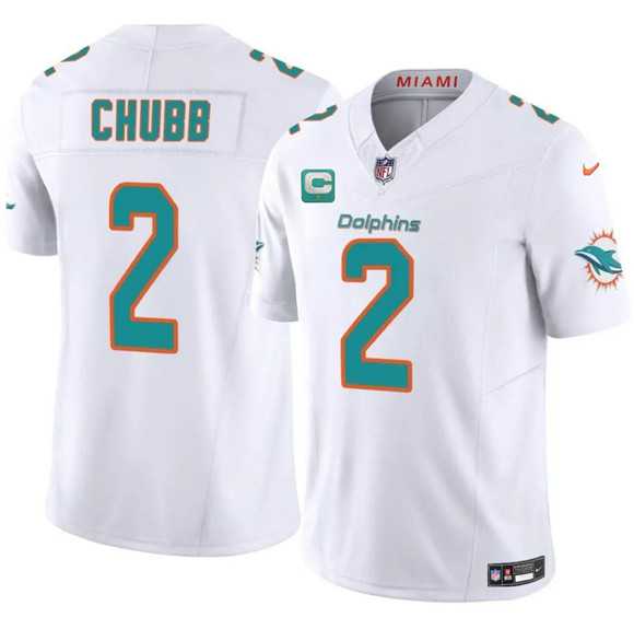 Men%27s Miami Dolphins #2 Bradley Chubb White 2025 F.U.S.E. With 1-Star C Patch Vapor Limited Stitched Jersey Dzhi->miami dolphins->NFL Jersey
