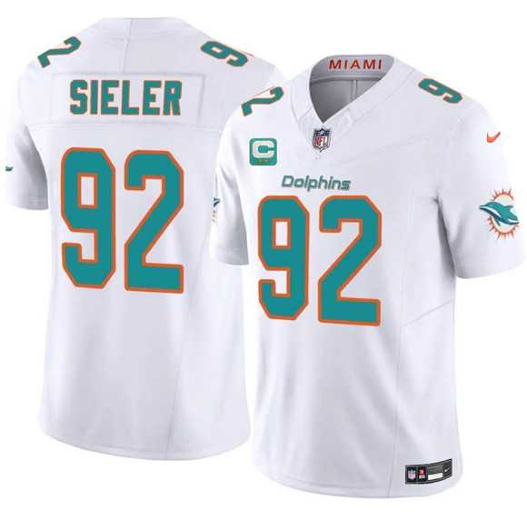Mens Miami Dolphins #92 Zach Sieler White 2025 F.U.S.E. With 2-Star C Patch Vapor Limited Stitched Jersey Dzhi->miami dolphins->NFL Jersey