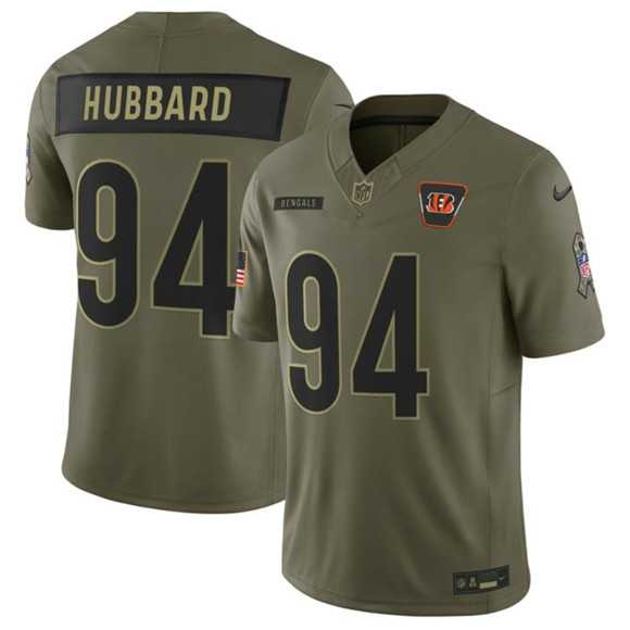 Men%27s Cincinnati Bengals #94 Sam Hubbard Olive 2025 Salute to Service Limited Stitched Jersey Dyin->dallas cowboys->NFL Jersey