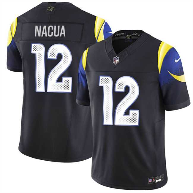 Mens Los Angeles Rams #12 Puka Nacua midnight blue 2025 F.U.S.E. Rivalries Vapor Limited Stitched Jersey->los angeles rams->NFL Jersey