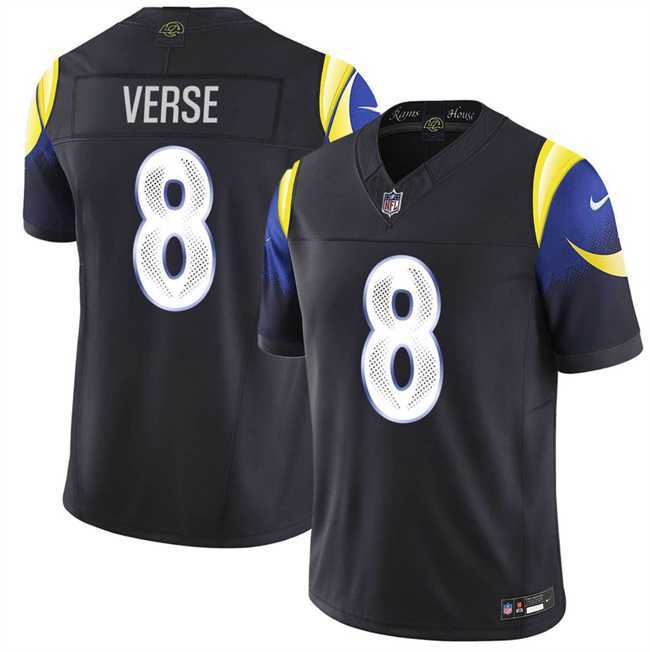 Men%27s Los Angeles Rams #8 Jared Verse Black 2025 F.U.S.E. %27Rivalries%27 Vapor Limited Stitched Jersey Dzhi->los angeles rams->NFL Jersey