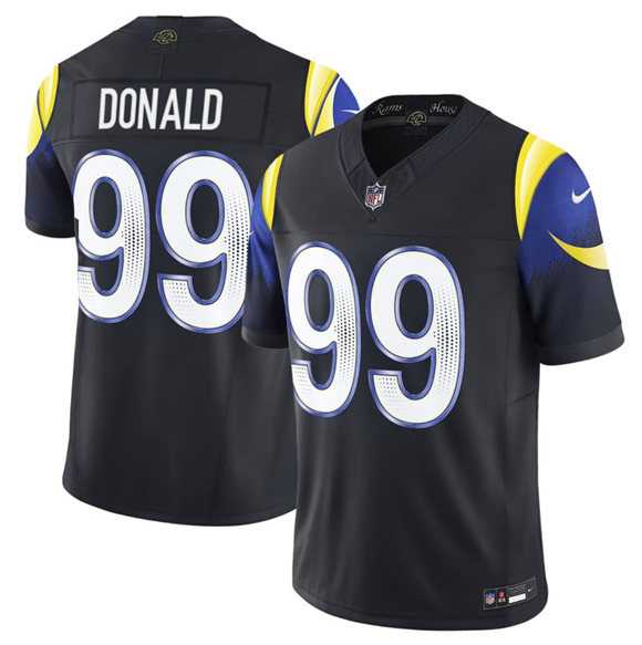 Men%27s Los Angeles Rams #99 Aaron Donald Black 2025 F.U.S.E. %27Rivalries%27 Vapor Limited Stitched Jersey Dzhi->new england patriots->NFL Jersey