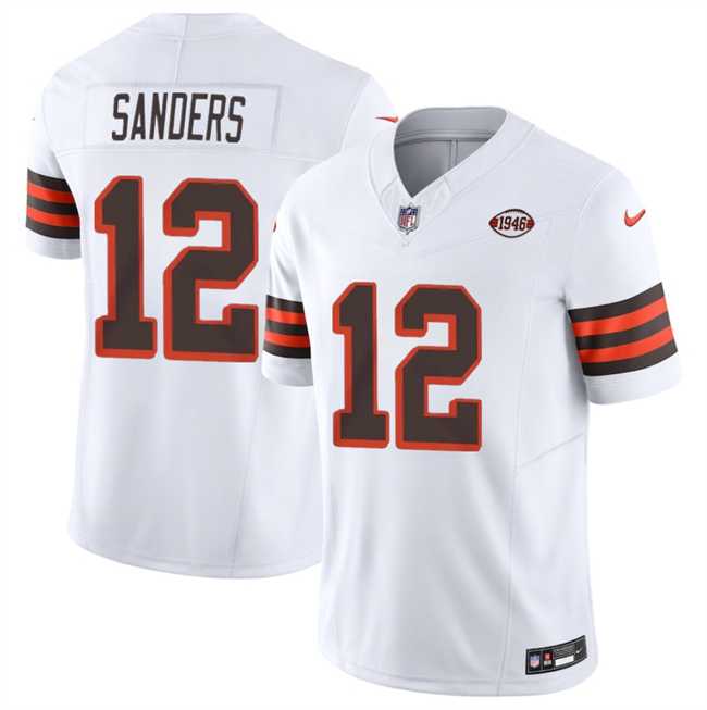 Men & Women & Youth Cleveland Browns #12 Shedeur Sanders White 2025 Draft 1946 Collection F.U.S.E. Vapor Limited Stitched Jersey->atlanta falcons->NFL Jersey