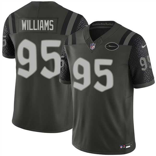 Men%27s New York Jets #95 Quinnen Williams Black 2025 F.U.S.E. %27Rivalries%27 Vapor Limited Stitched Jersey Dzhi->philadelphia eagles->NFL Jersey