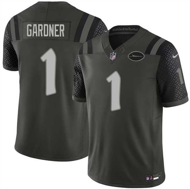 Men%27s New York Jets #1 Ahmad Gardner Black 2025 F.U.S.E. %27Rivalries%27 Vapor Limited Stitched Jersey Dzhi->new york giants->NFL Jersey