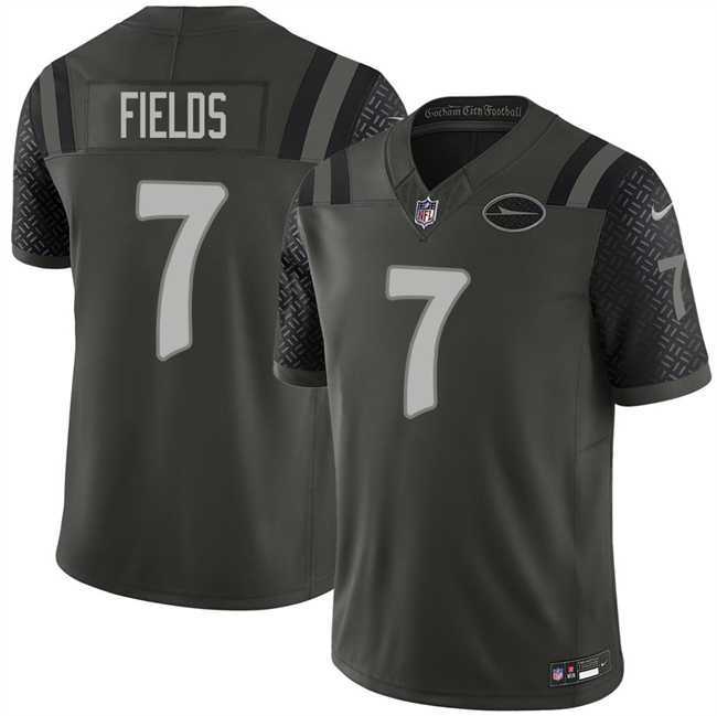 Men%27s New York Jets #7 Justin Fields Black 2025 F.U.S.E. %27Rivalries%27 Vapor Limited Stitched Jersey Dzhi->new york jets->NFL Jersey
