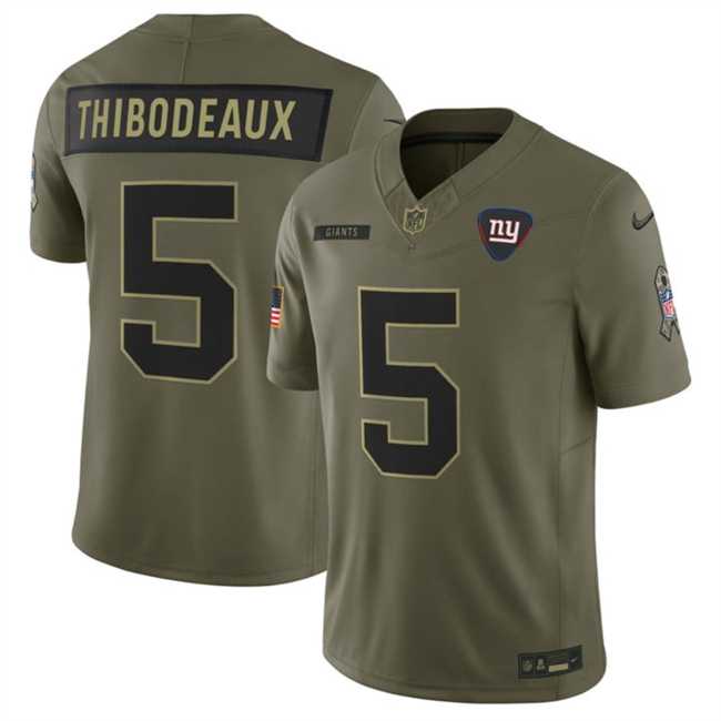 Mens New York Giants #5 Kayvon Thibodeaux Olive 2025 F.U.S.E. Salute to Service Limited Stitched Jersey Dyin->new york giants->NFL Jersey