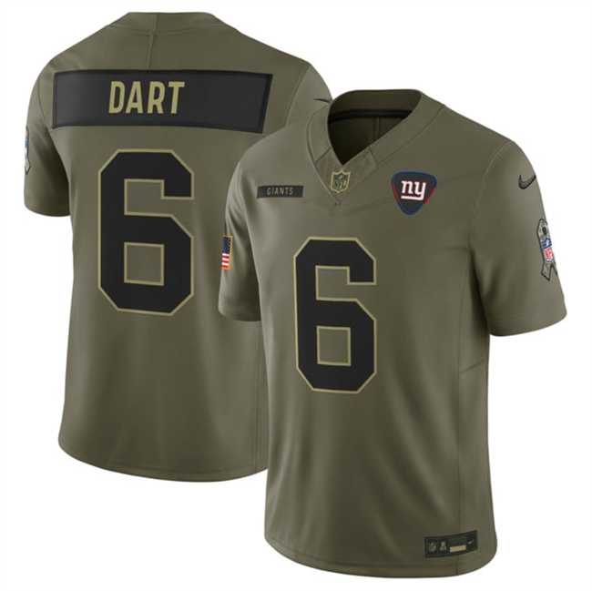 Mens New York Giants #6 Jaxson Dart Olive 2025 F.U.S.E. Salute to Service Limited Stitched Jersey Dyin->new york giants->NFL Jersey
