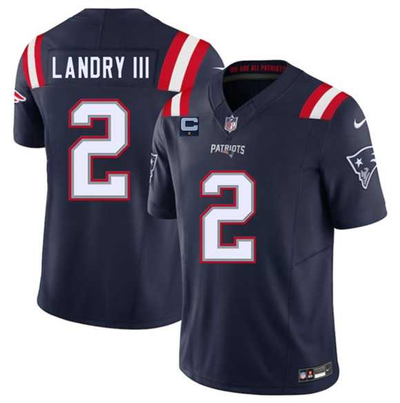 Men%27s New England Patriots #2 Harold Landry III Navy 2025 F.U.S.E. With 1-Star C Patch Vapor Limited Stitched Jersey Dzhi->new england patriots->NFL Jersey