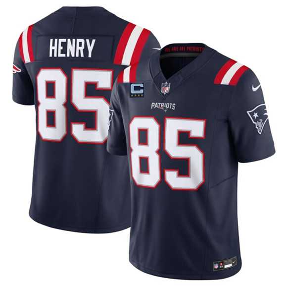 Men%27s New England Patriots #85 Hunter Henry Navy 2025 F.U.S.E. With 4-Star C Patch Vapor Limited Stitched Jersey Dzhi->new england patriots->NFL Jersey