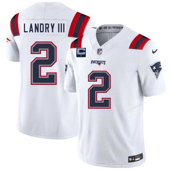 Men%27s New England Patriots #2 Harold Landry III White 2025 F.U.S.E. With 1-Star C Patch Vapor Limited Stitched Jersey Dzhi->new england patriots->NFL Jersey